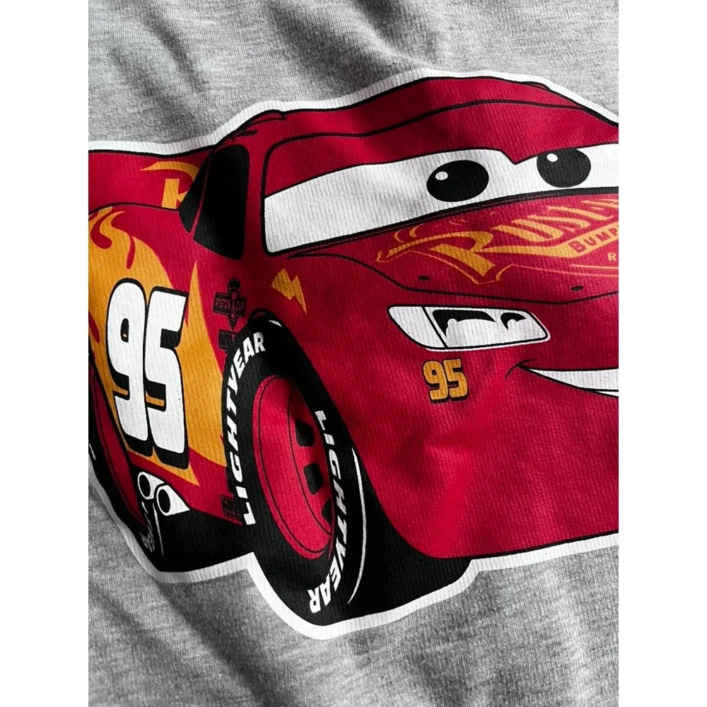 Disney Pixar Cars 1/4 Zip Sweatshirt Lightening McQueen Gray Pullover size 7